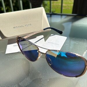 Michael Kors Chelsea Sunglasses Blue Mirror Rose Gold